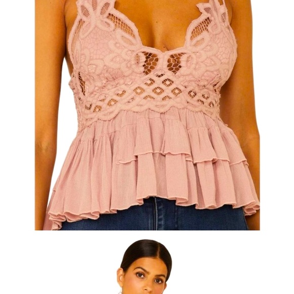 ❌SOLD❌Free People Adella Cami Top, New With Tags, Color: Mauve, Size: Large - Picture 3 of 9